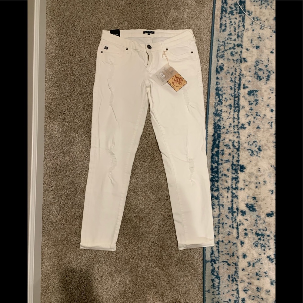 Dear john distressed thick white skinnes